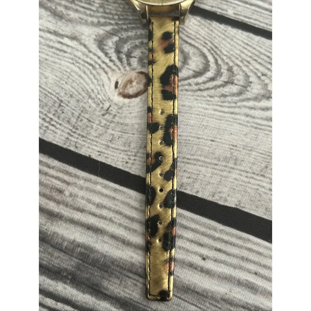 Charming Charlie Gold Tone Cheetah Print Band Women’s Quartz Watch